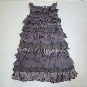 Crewcuts Layered Ruffle Dress in Charcoal